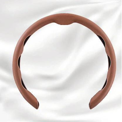 Nexi Customized Car Logo Breathable Ultra-thin 5D Leather & Carbon Car Steering Wheel Cover Universal Fit